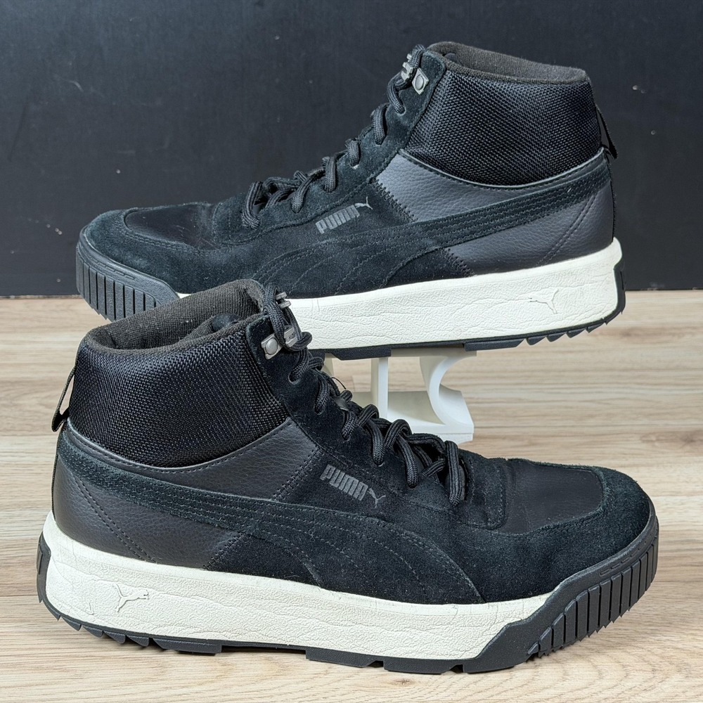 Puma Tarrenz SB Boots Mens Size 9.5 Black White Suede Leather Gorpcore 370551-01